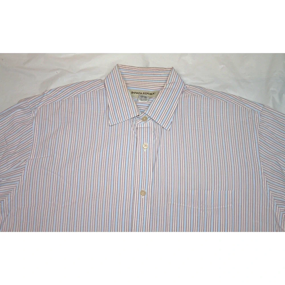 Banana Republic Men's Long‎ Sleeve Button Front Shirt Size XL 17-17 1/2
