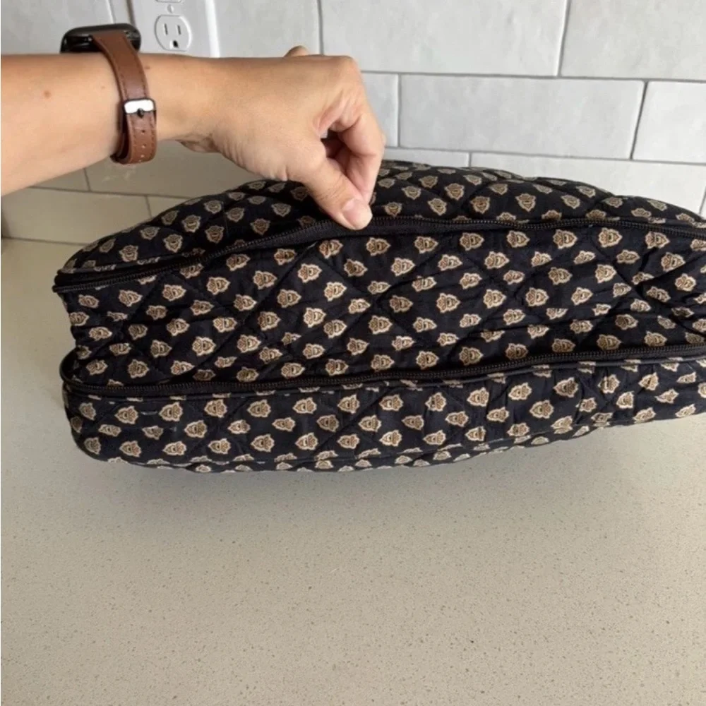 Pierre Deux French Country Vintage Black Floral Quilted Shoulder Bag Hand Made