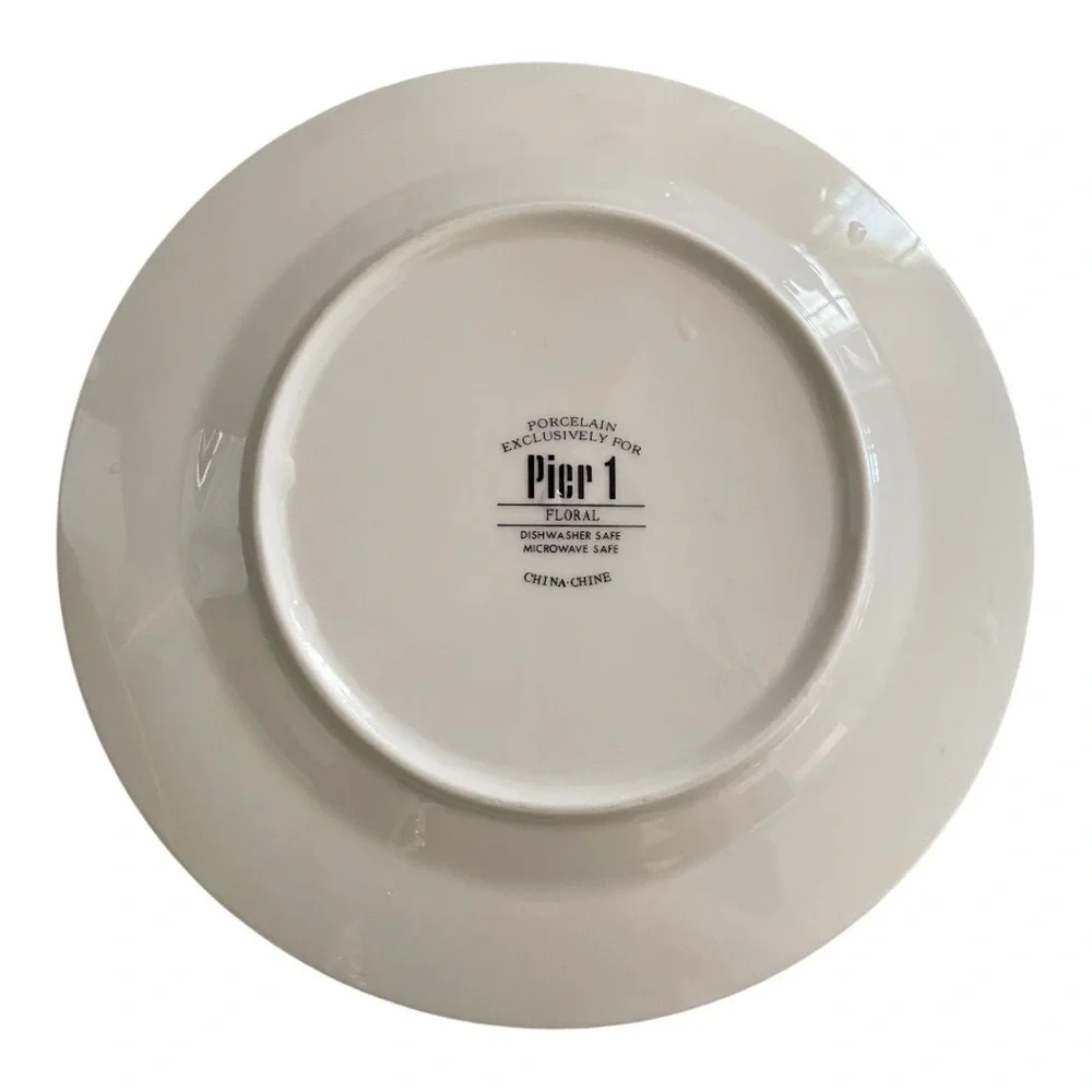 Pier 1 Floral Salad/Dessert Plates, Four, Tulip, Iris, Calla Lily & Orchid, 7.5”