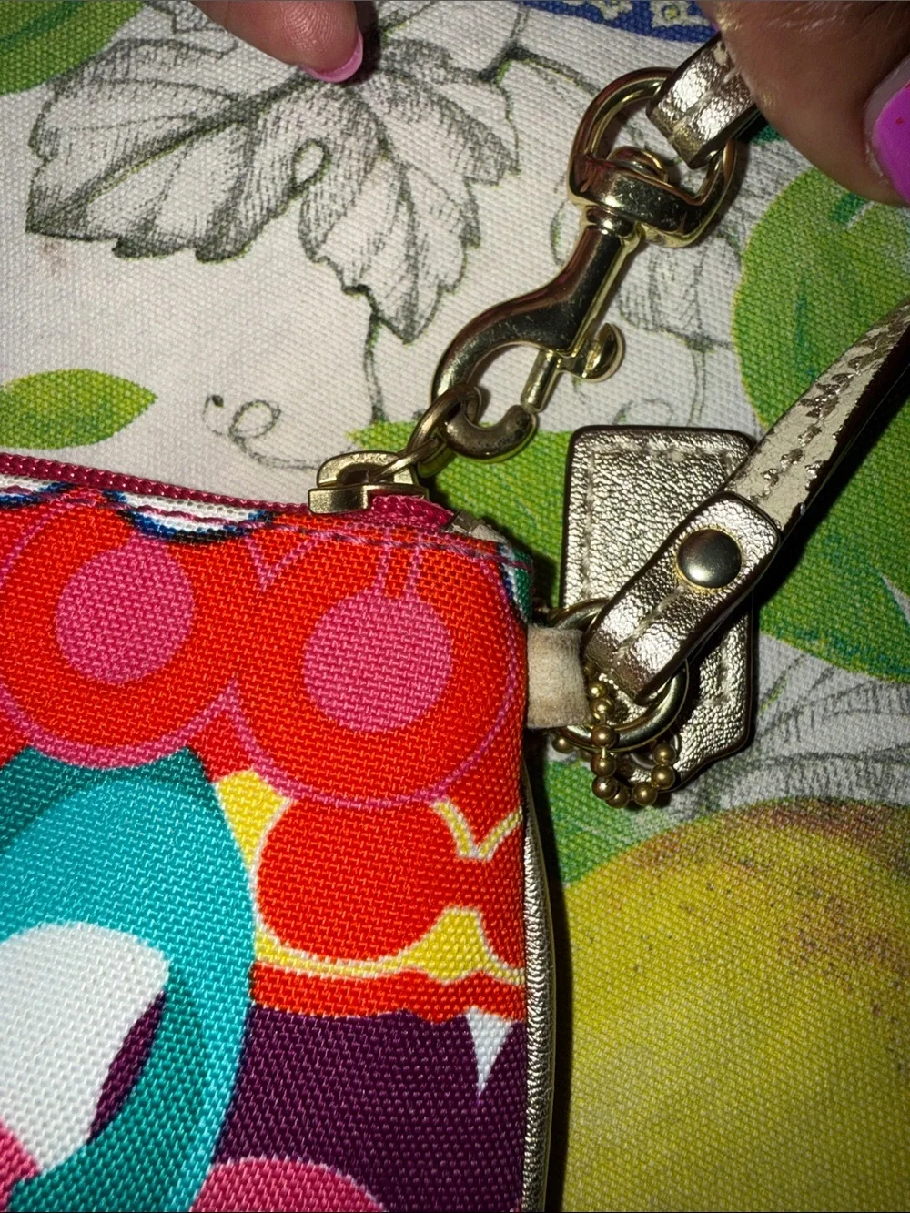 Coach vibrant wristlet