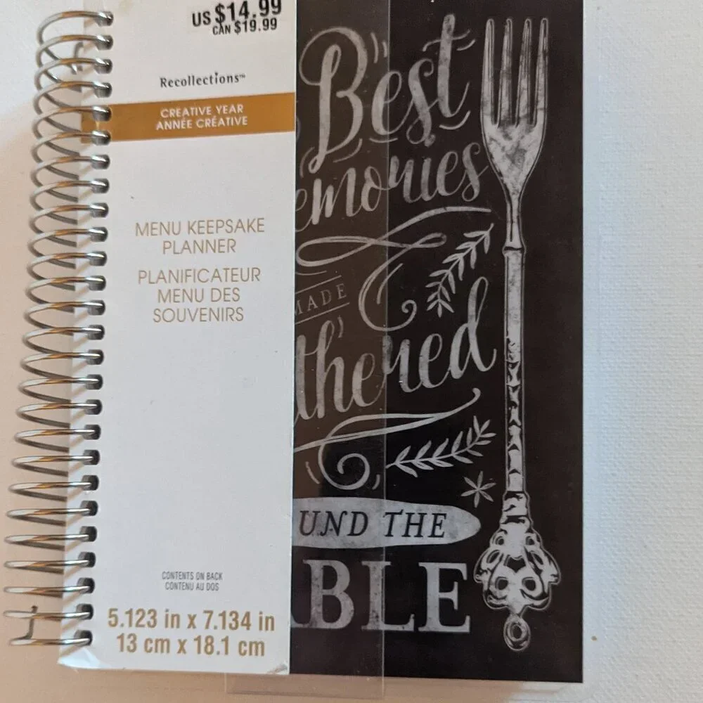 NWT Menu Keepsake Planner 'Best Memories' Undated Recollections Michaels Recipe