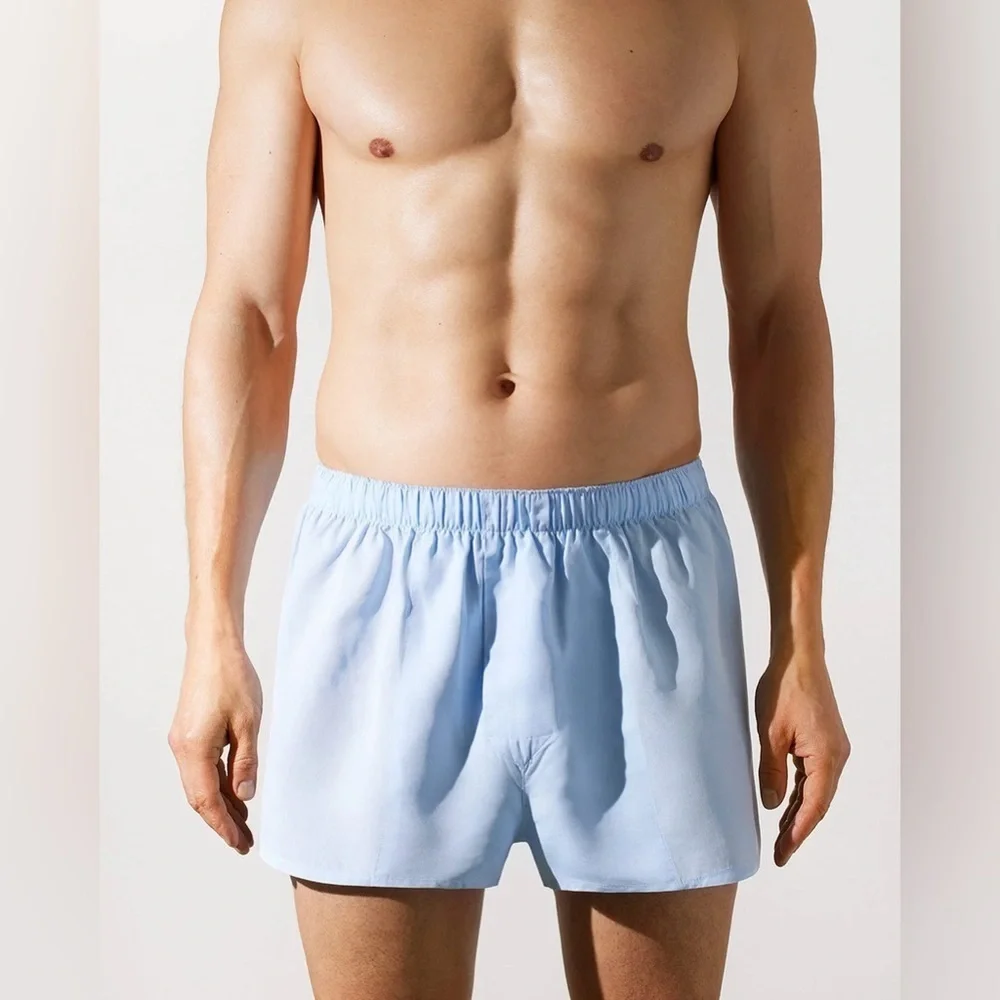 CDLP Woven Boxer Shorts Slim Sky Blue with elastic band $85
