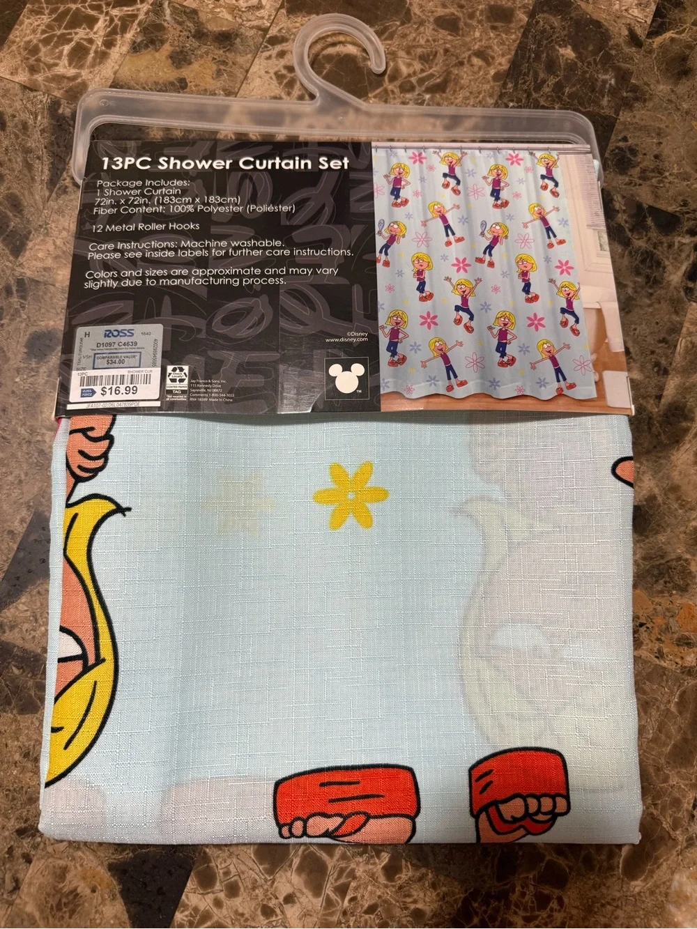 Disney Lizzie McGuire 13PC Shower Curtain Set NWT