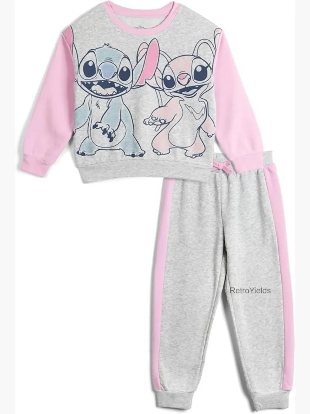 Girls Fleece Pullover Sweatshirt and Jogger Pants Outfit Set Toddler to Big Kid