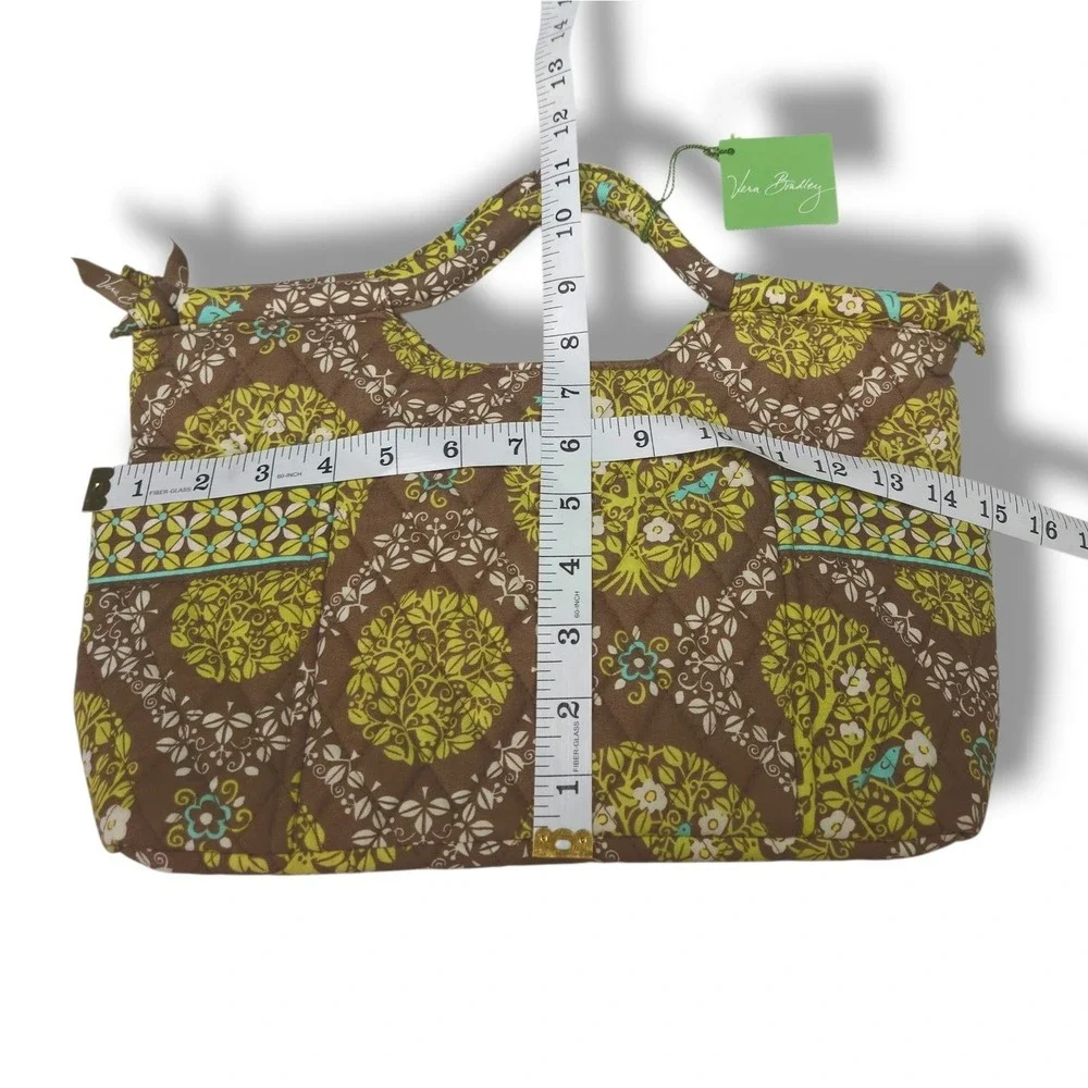 Vera Bradley Gabby Sittin In A Tree Retired Quilted Satchel Bird Brown NWT OS