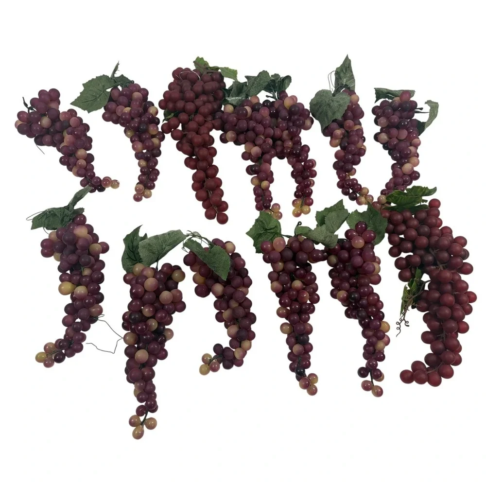 Artificial Grape Clusters‎ Lot 22pc Purple Green Red Home Decor 90s