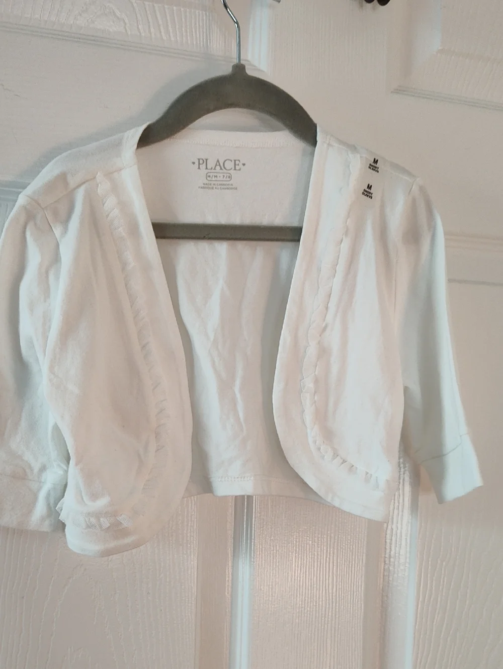 The Children's Place White Ruffle Bolero Shrug