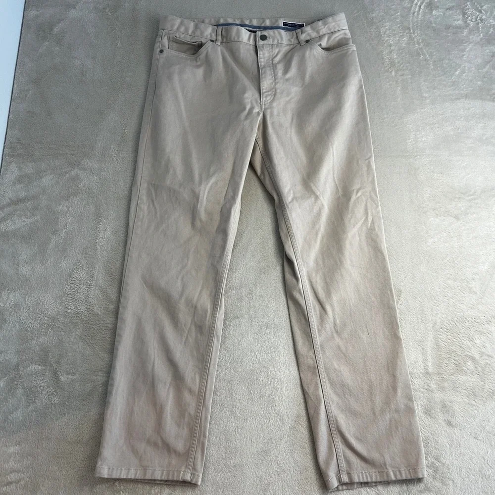 Charles Tyrwhitt Mens Classic Fit 5-Pocket Trousers Tan Khaki 36W 32L Stretch