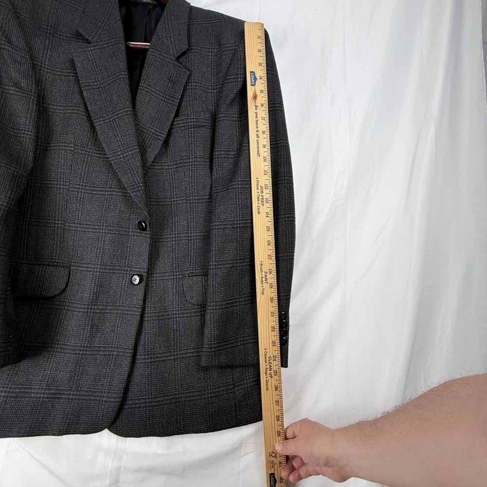 Vintage Gianfranco Ruffini Mens 42R Grey Glen Plaid Blazer‎ Sport Coat