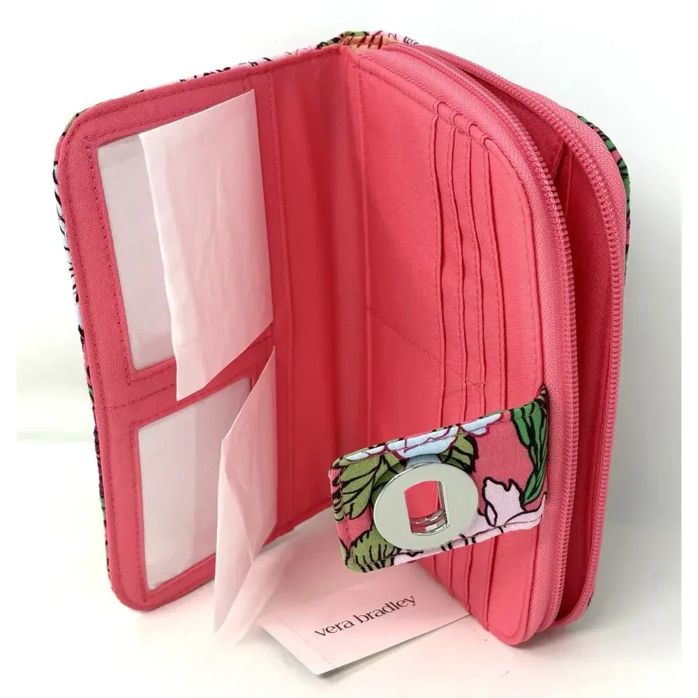 Vera Bradley Vibrant Gardenias Essential Turnlock Wallet Large NWT Floral EXACT