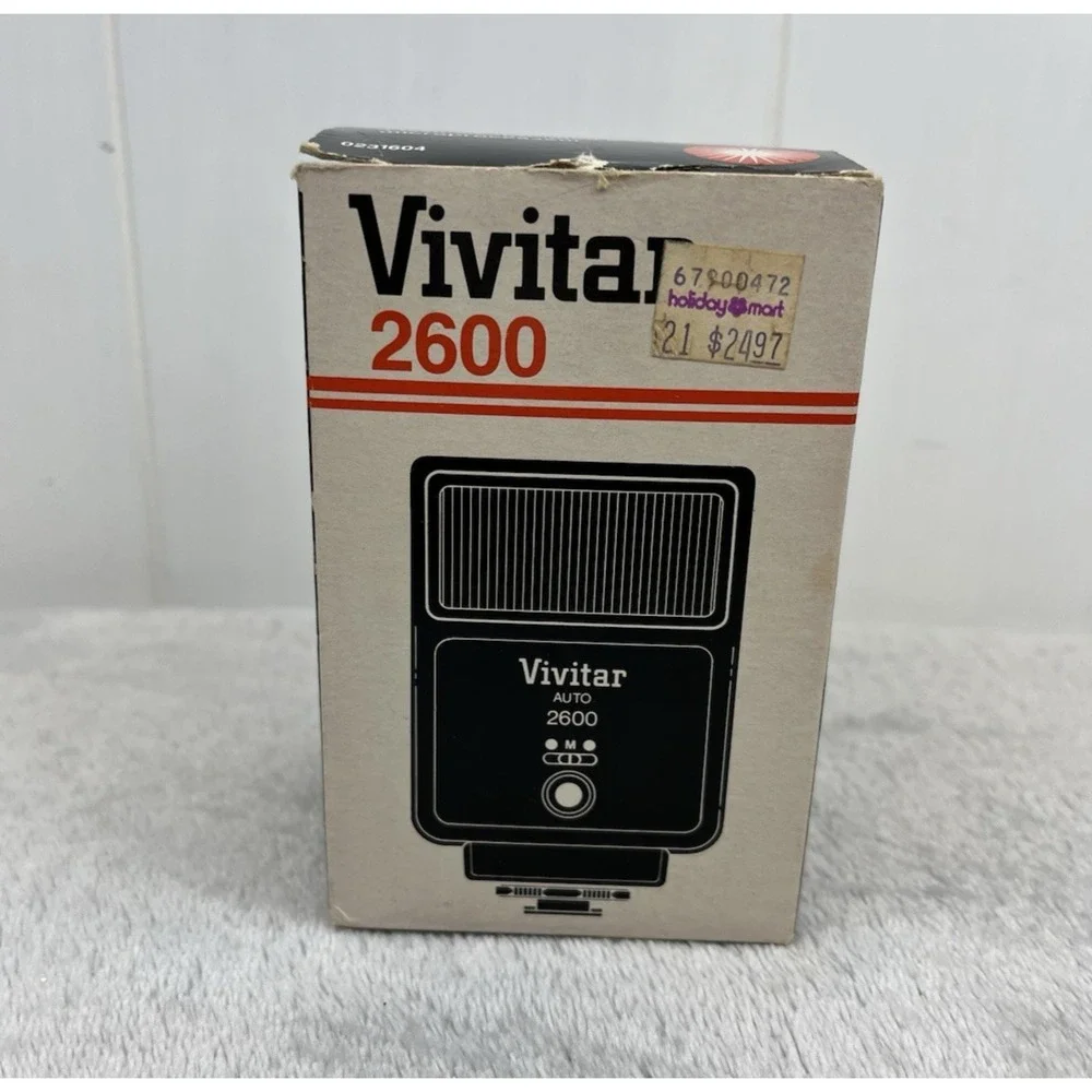 Vintage Vivitar 2600 Auto Flash Standard Hot Shoe Mount‎ Original Box Untested