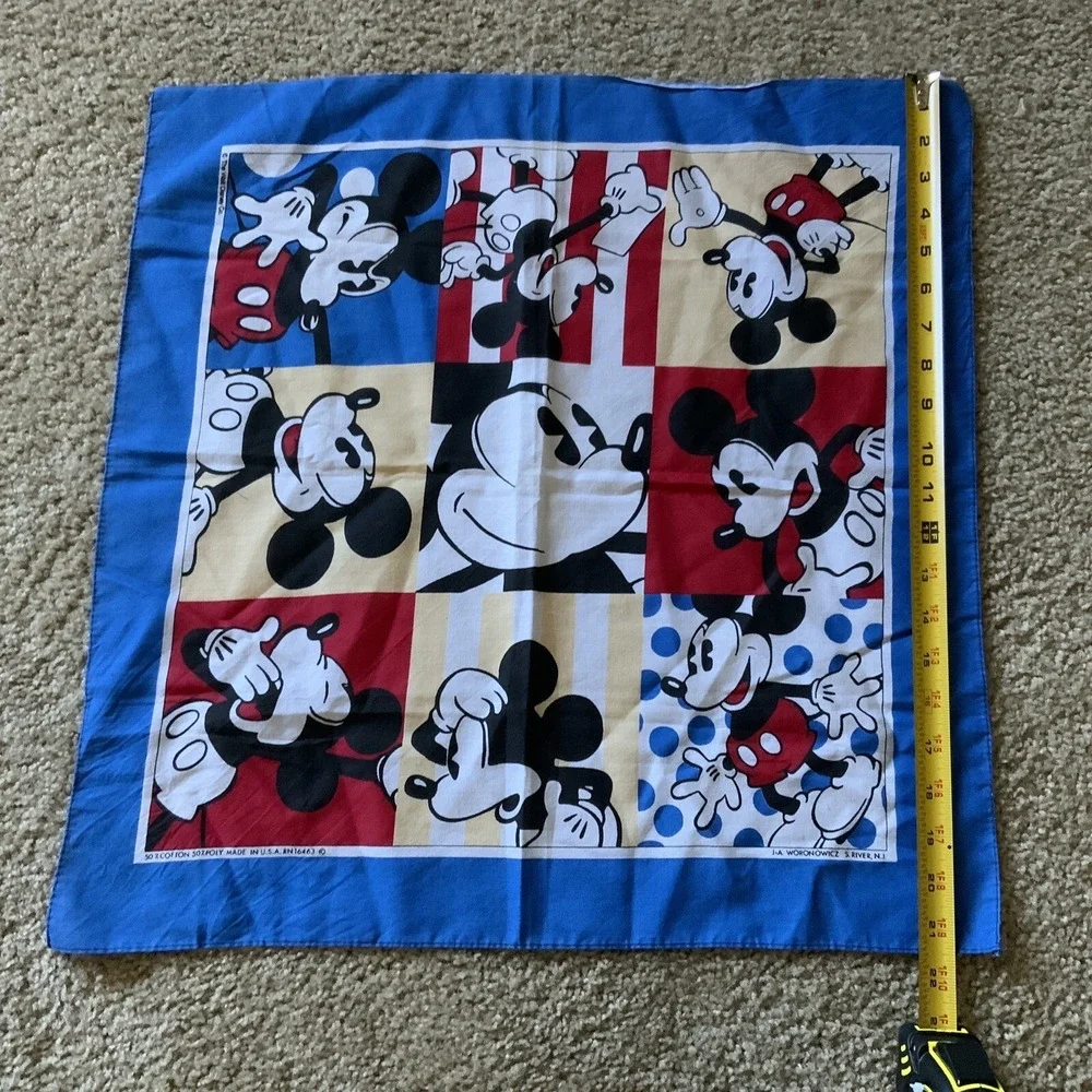 Vintage Walt Disney Woronowicz South River NJ Mickey Mouse Bandana USA RN #16463