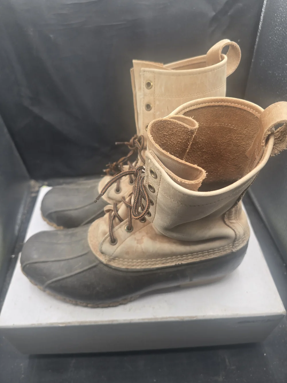 L.L. Bean Tan and Black Men’s Rain & Snow Boots
