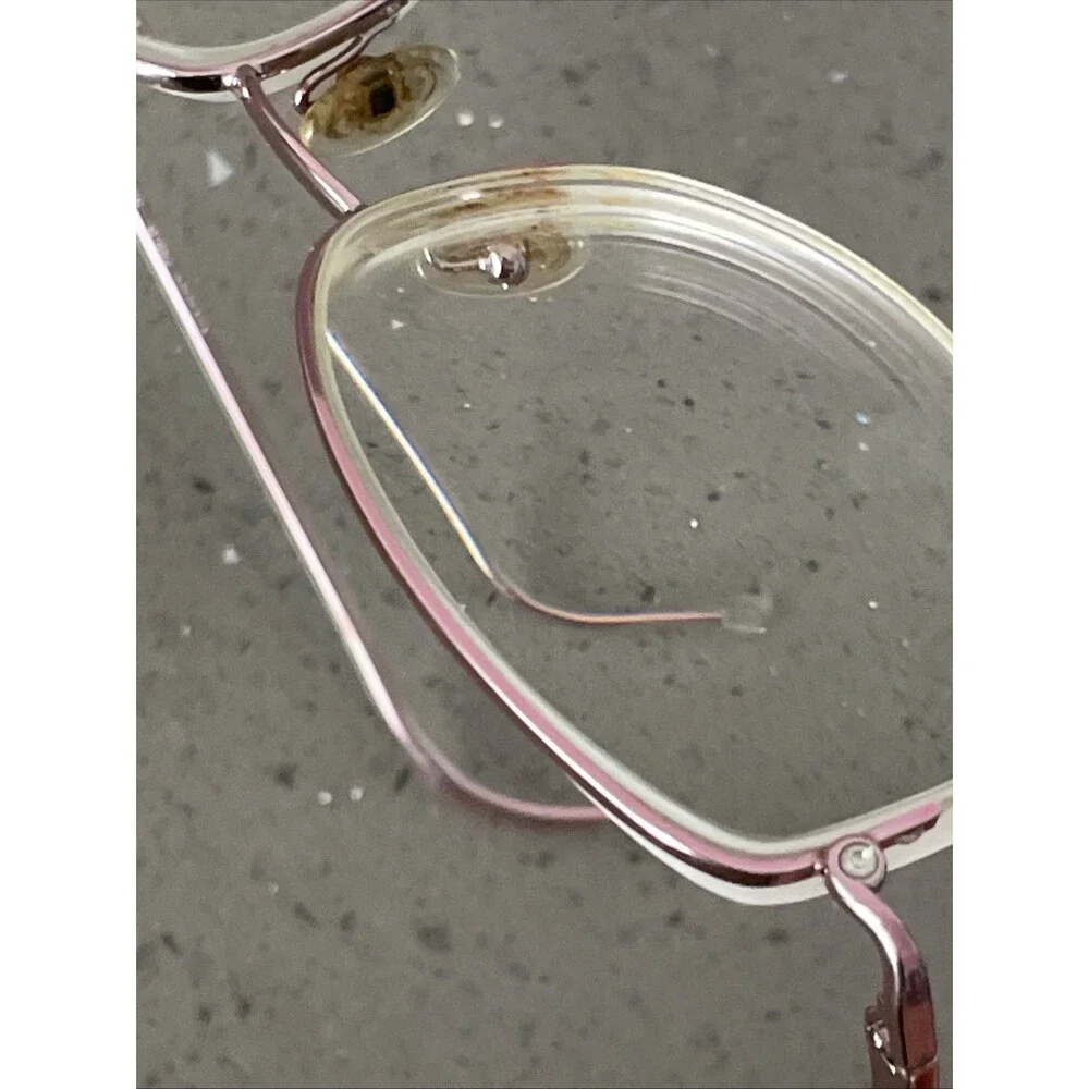 Genny Italy 748-B 5371 53-18-135 Pink Metal Half Rim Eyeglasses Frames ONLY