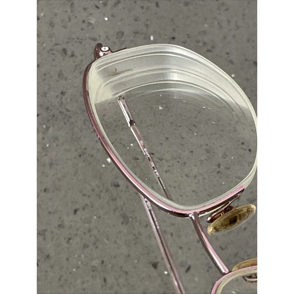 Genny Italy 748-B 5371 53-18-135 Pink Metal Half Rim Eyeglasses Frames ONLY