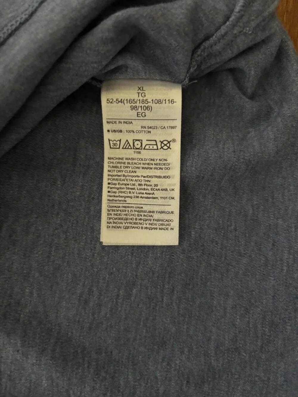 Banana Republic Luxury Touch Men’s Blue Gray Cotton T-Shirt Size XL