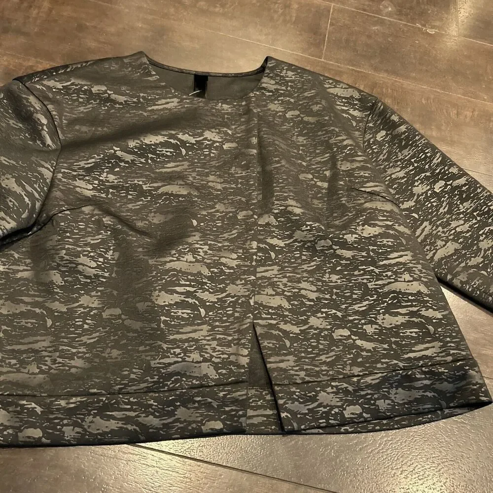 Marla Wynne Textured Jacquard Women’s Kimono Jacket size XL Black Collarless