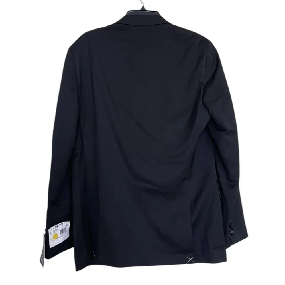 Reaction Kenneth Cole Blazer Jacket Coat Mens Size 43 Long‎ Black Techni Cole