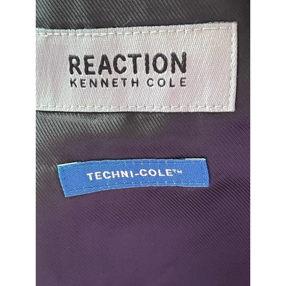 Reaction Kenneth Cole Blazer Jacket Coat Mens Size 43 Long‎ Black Techni Cole