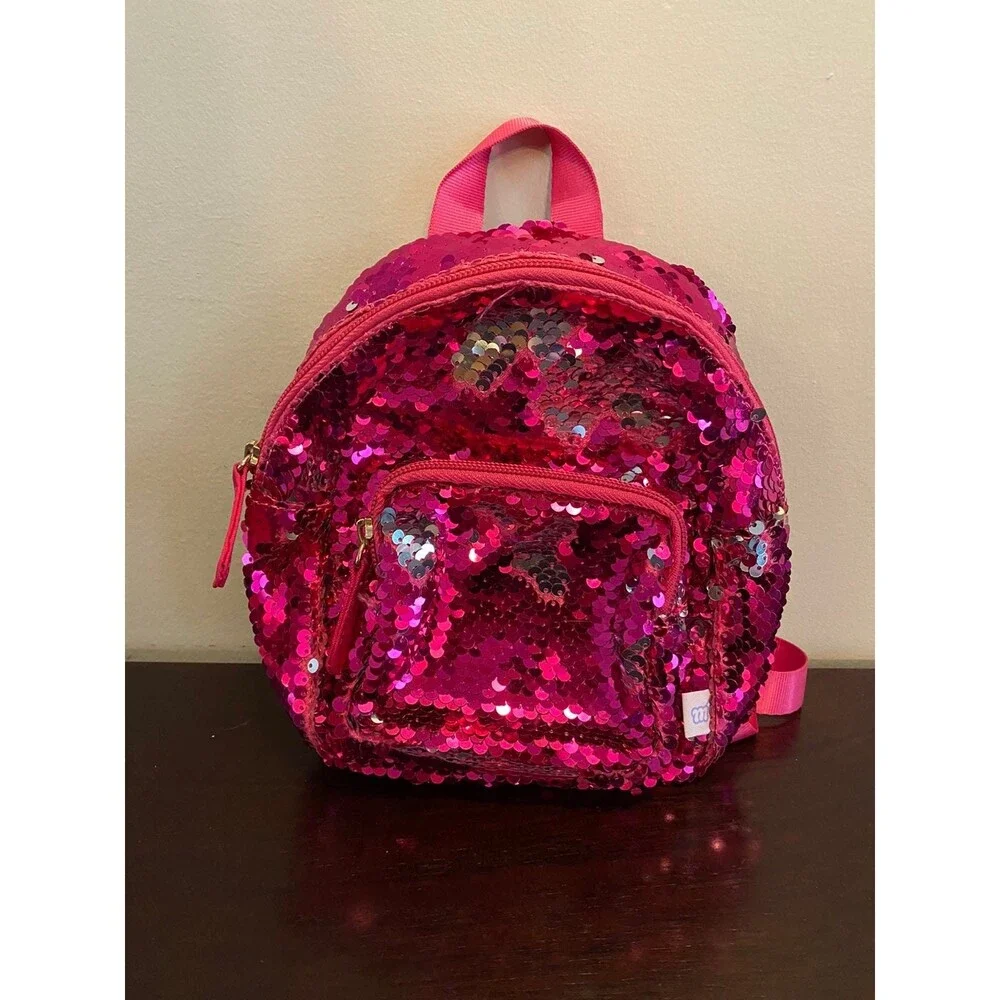 More than Magic pink/silver flip sequin mini backpack