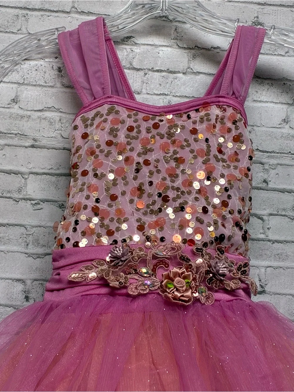 Weissman Showtime Lilac Ballet Dance Costume 7/8 Hair Pin Pageant Sequin #18695