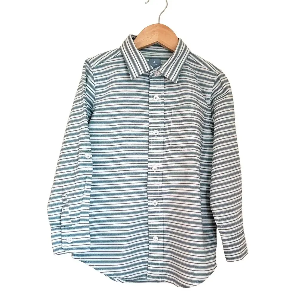 GAP Boy's Striped Button Down Long Sleeve Shirt Size 5