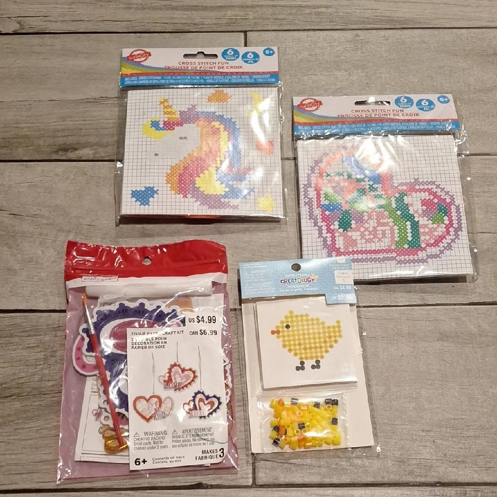 🍋‍🟩Colorful Craft Bead And Cross Stich Kits🍍🍓🦉🐧💘💐