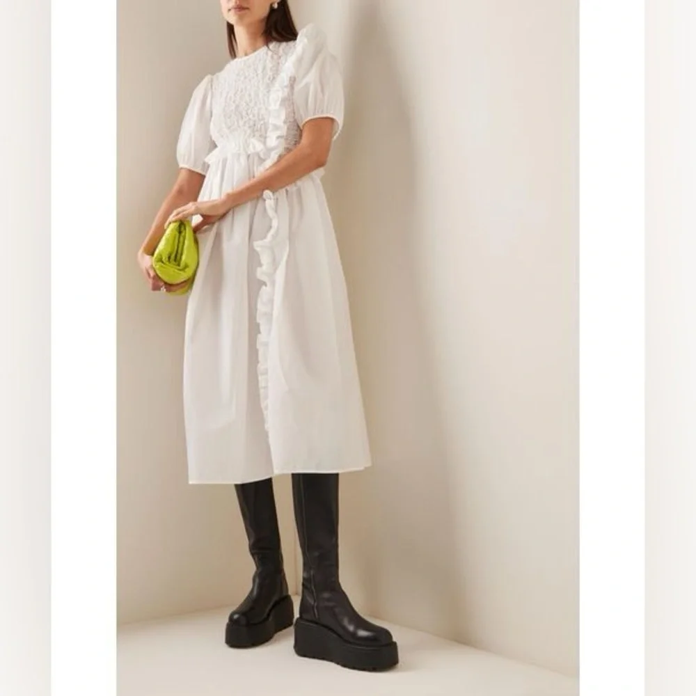Cecilie Bahnsen - Chloé Ruffled Smocked Maxi Dress UK10 US6 Trinny Woodall