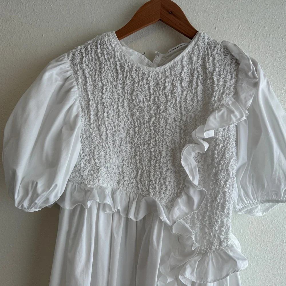Cecilie Bahnsen - Chloé Ruffled Smocked Maxi Dress UK10 US6 Trinny Woodall
