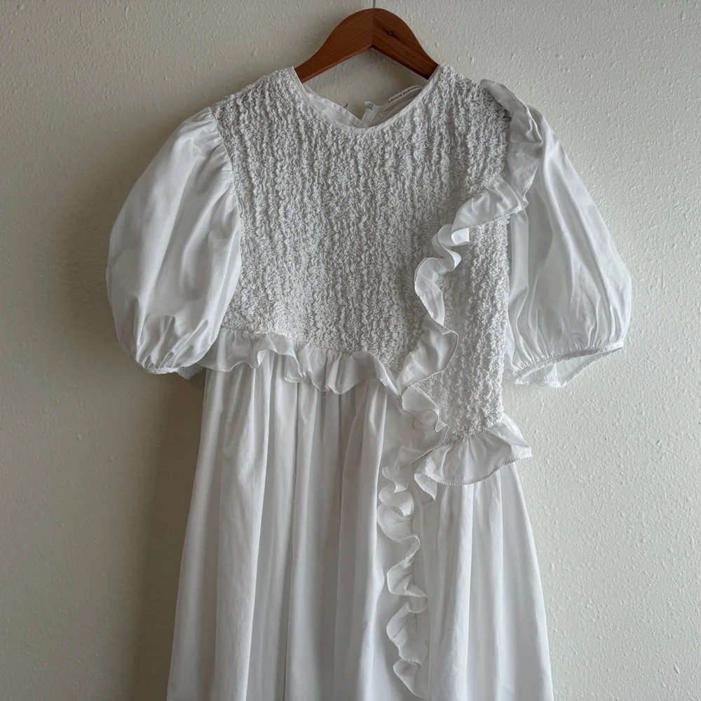 Cecilie Bahnsen - Chloé Ruffled Smocked Maxi Dress UK10 US6 Trinny Woodall