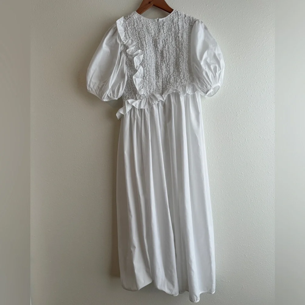 Cecilie Bahnsen - Chloé Ruffled Smocked Maxi Dress UK10 US6 Trinny Woodall