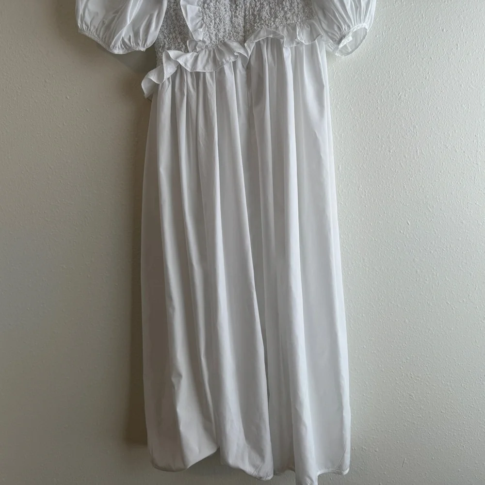 Cecilie Bahnsen - Chloé Ruffled Smocked Maxi Dress UK10 US6 Trinny Woodall