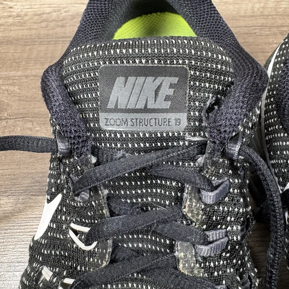 Nike Zoom Structure 19 Black Gray Womens US Size 9 806587-001 Running Shoes
