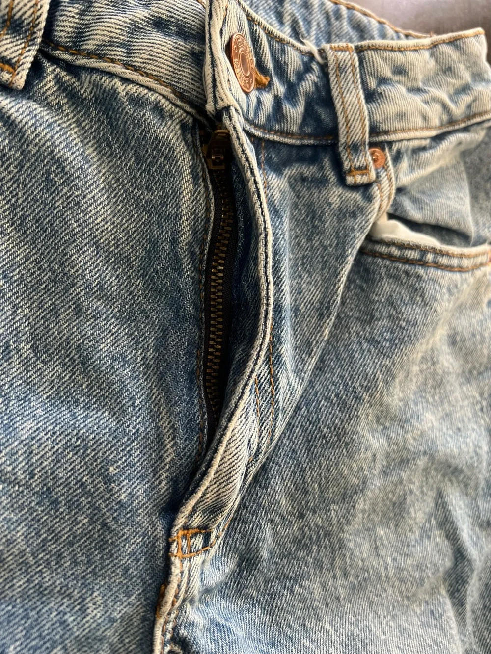 Garage Light Blue Straight Leg Jeans