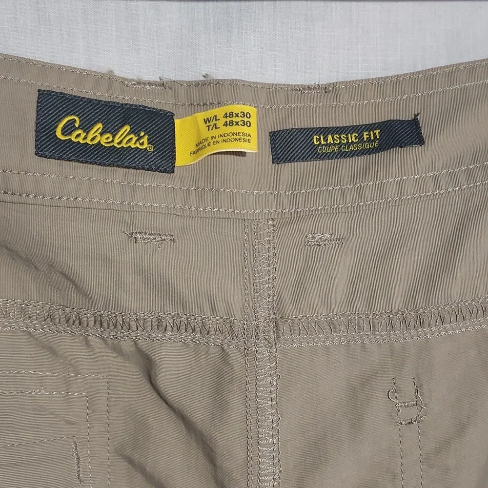 Cabelas Classic Fit Convertible Lightweight Quick Dry Hiking Pants Size‎ 48 X 30