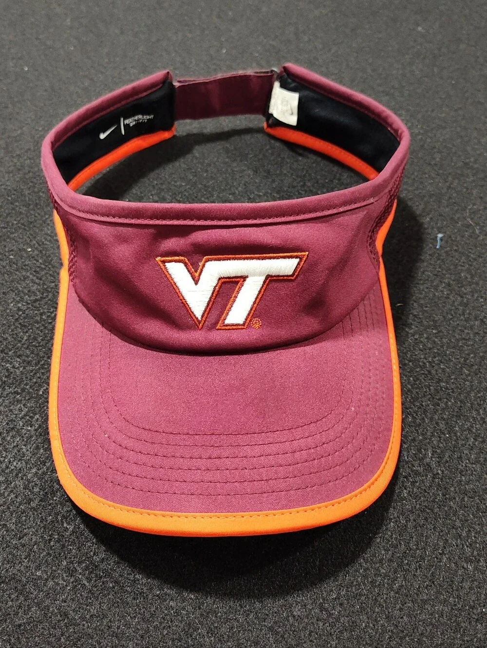 Nike Virginia Tech Hokies Sideline Performance Visor, Maroon/Orange Dri-Fit