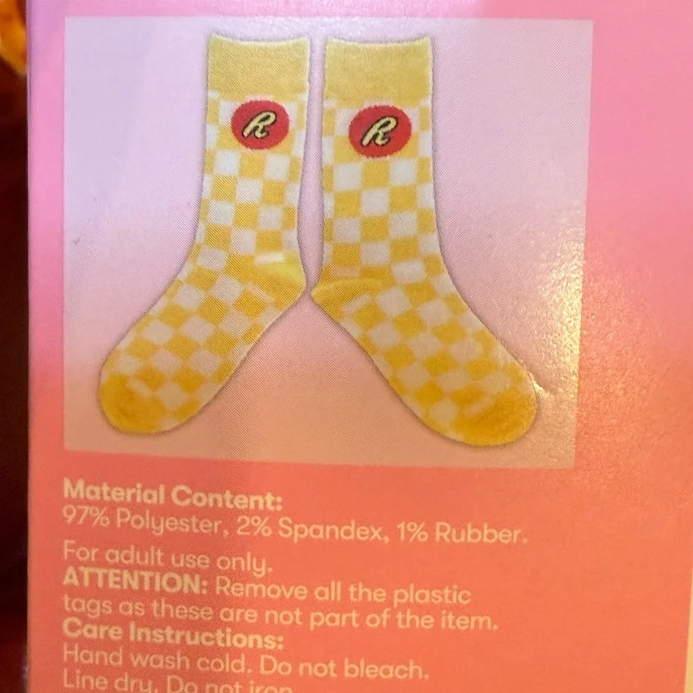 Reese's Slide Sandals Sz 1 Notepad Socks Zipper Bag Reese’s Gift Set Lot NEW