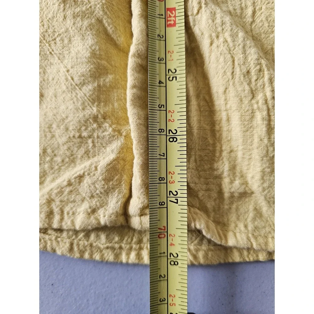 Fancyinn Mustard Yellow‎ Cutout Button Front Smocked Back Sundress Womens Medium