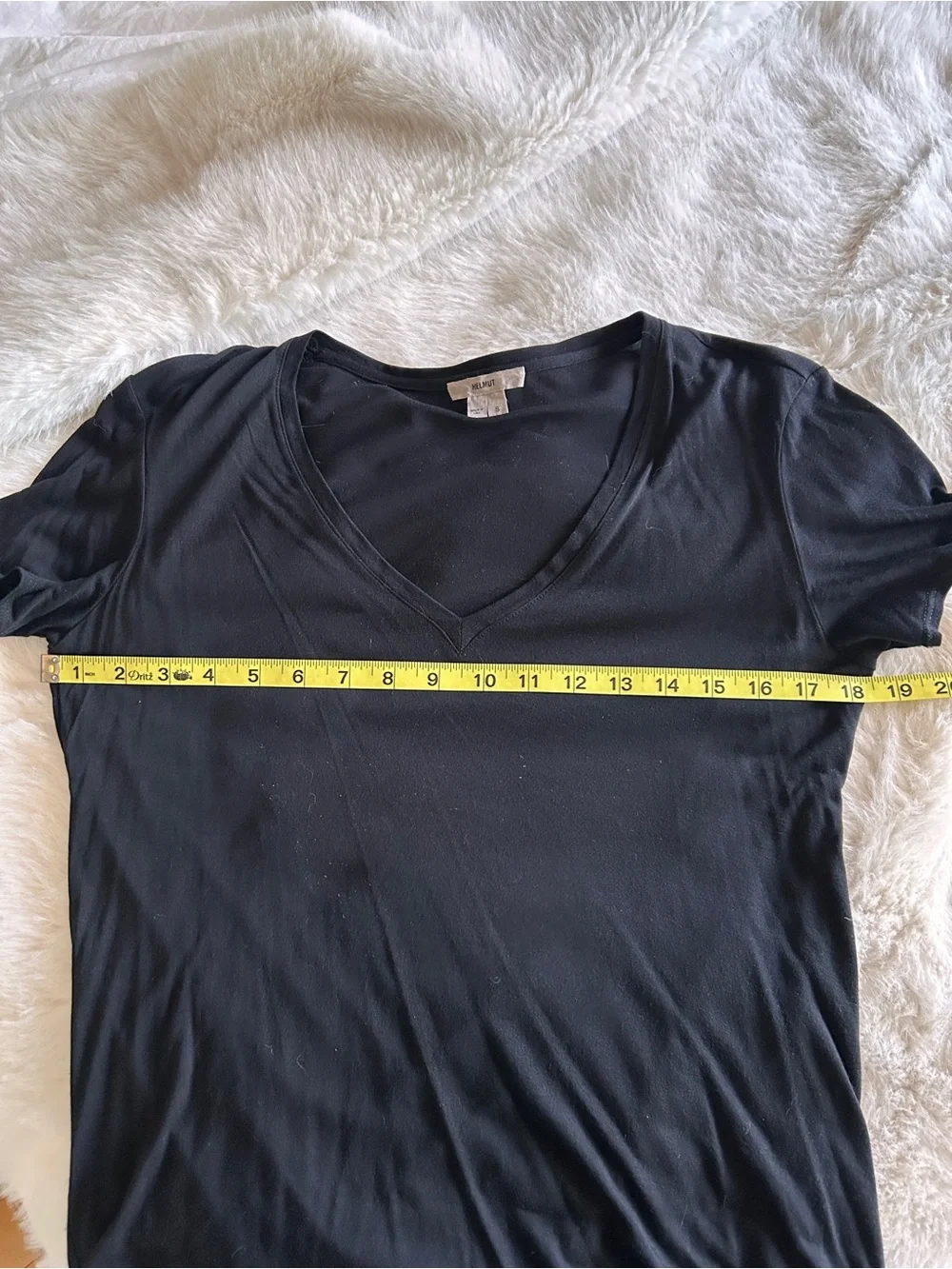 Helmut Lang Black Open Back V-neck T-shirt