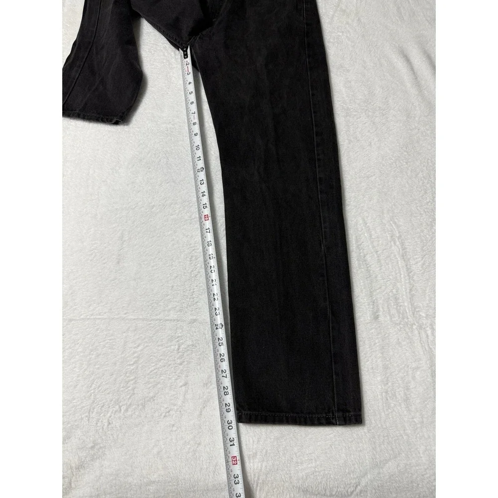 Levis 505 Jeans Mens 33x30 Black Regular Straight Mid Rise Dark Wash