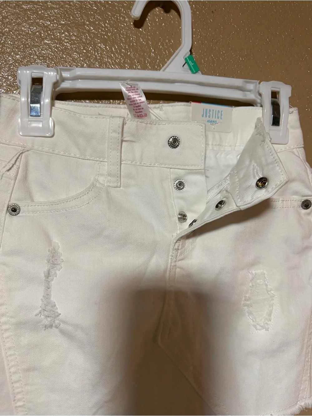 Justice white denim