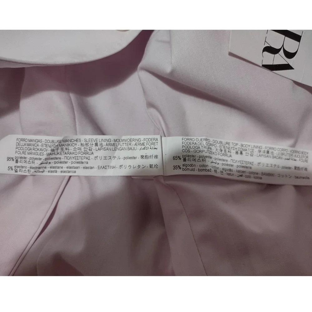 Zara Men's Blazer Suit Jacket 40 US 50 EUR Pale Pink Poplin Sportscoat Button Up