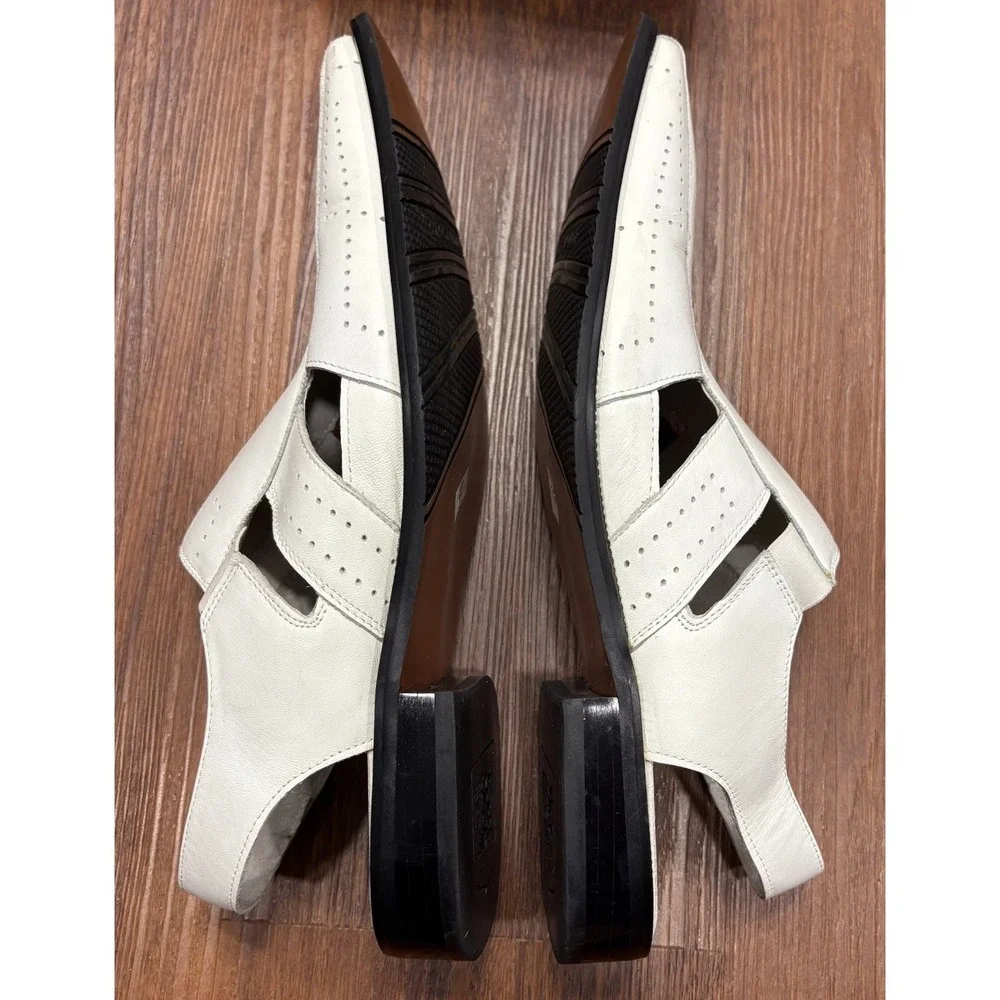 Stacy Adams Mens Calvino‎ City Leather Sandal Flat White Size 11