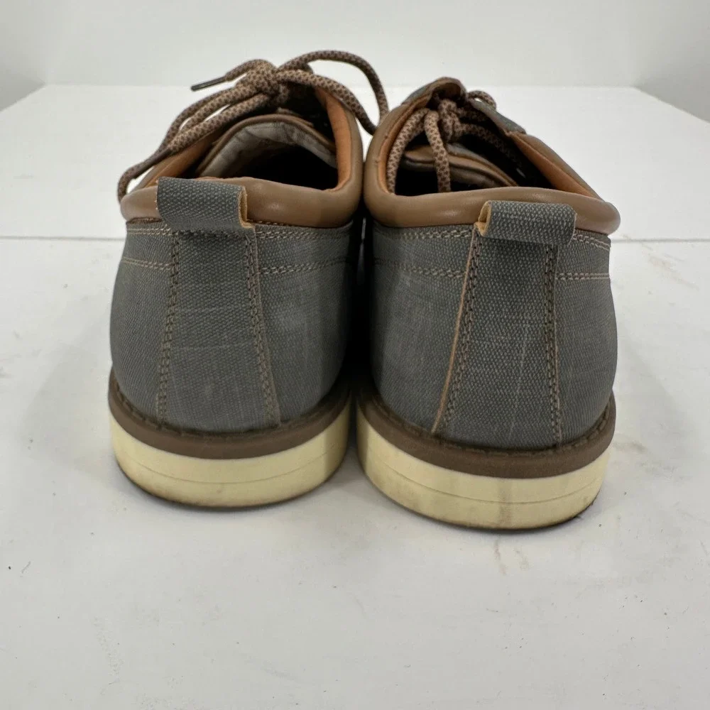 Kkyc Mens Gray Canvas‎ Lace Up Boat Shoes Size 13 Preppy Old Money