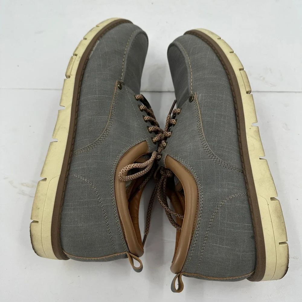 Kkyc Mens Gray Canvas‎ Lace Up Boat Shoes Size 13 Preppy Old Money