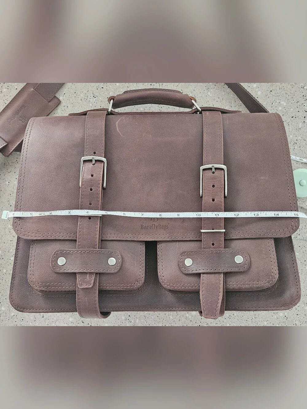 NEW Men's Brown Genuine Leather Messenger Bag Work Briefcase Distressed Style