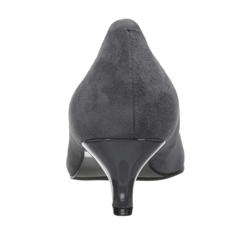 Trotters Women's Kiera Pump Heel Shoe Gray Suede ‎ 8 Narrow New