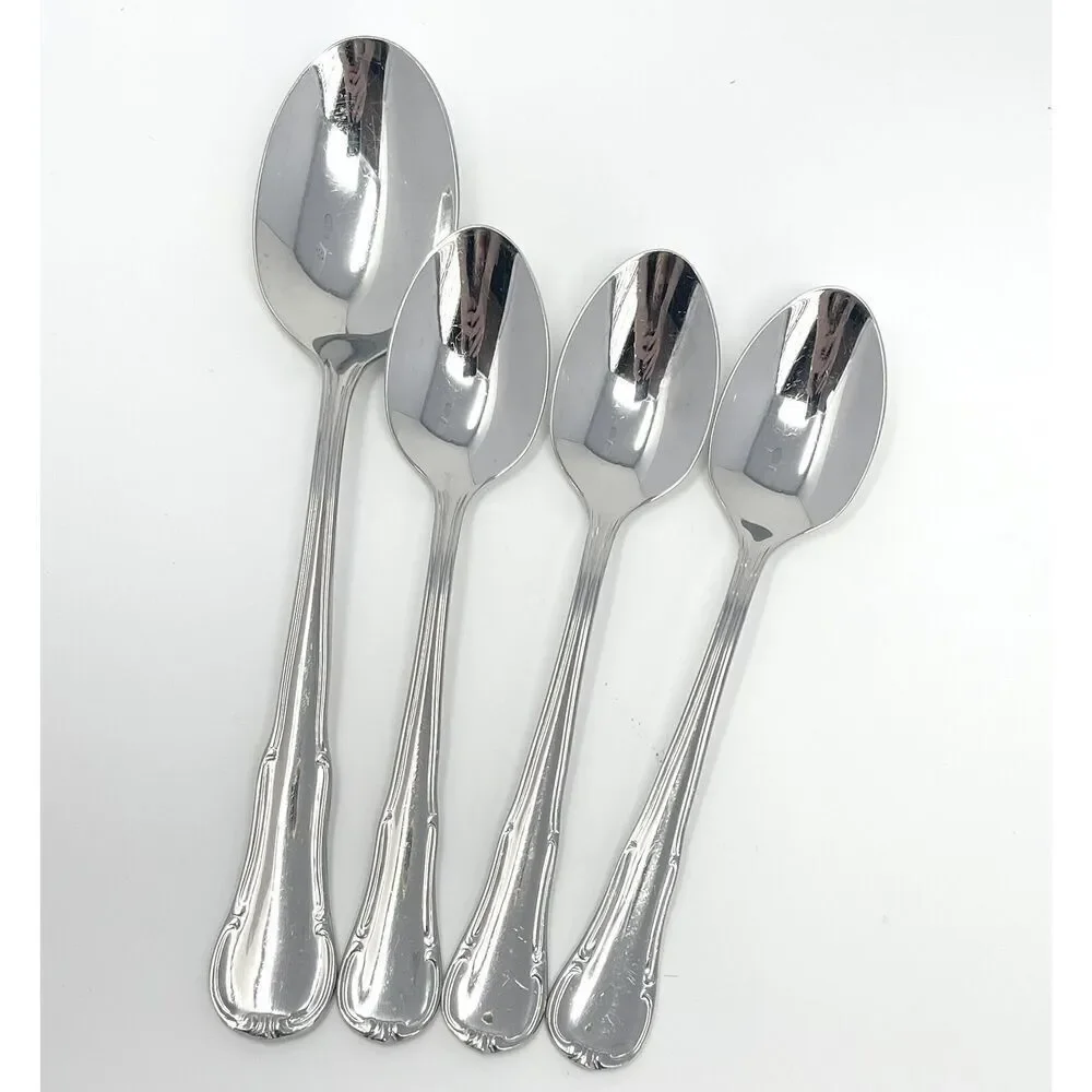 Wmf Cromargan Dorset Barock 3 Teaspoons 6 1/8” Serving Table Spoon 7.75”