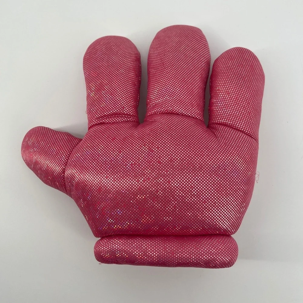 Disney Parks Mickey Minnie Mouse Pink Metallic Sparkle Plush Costume Glove Hand