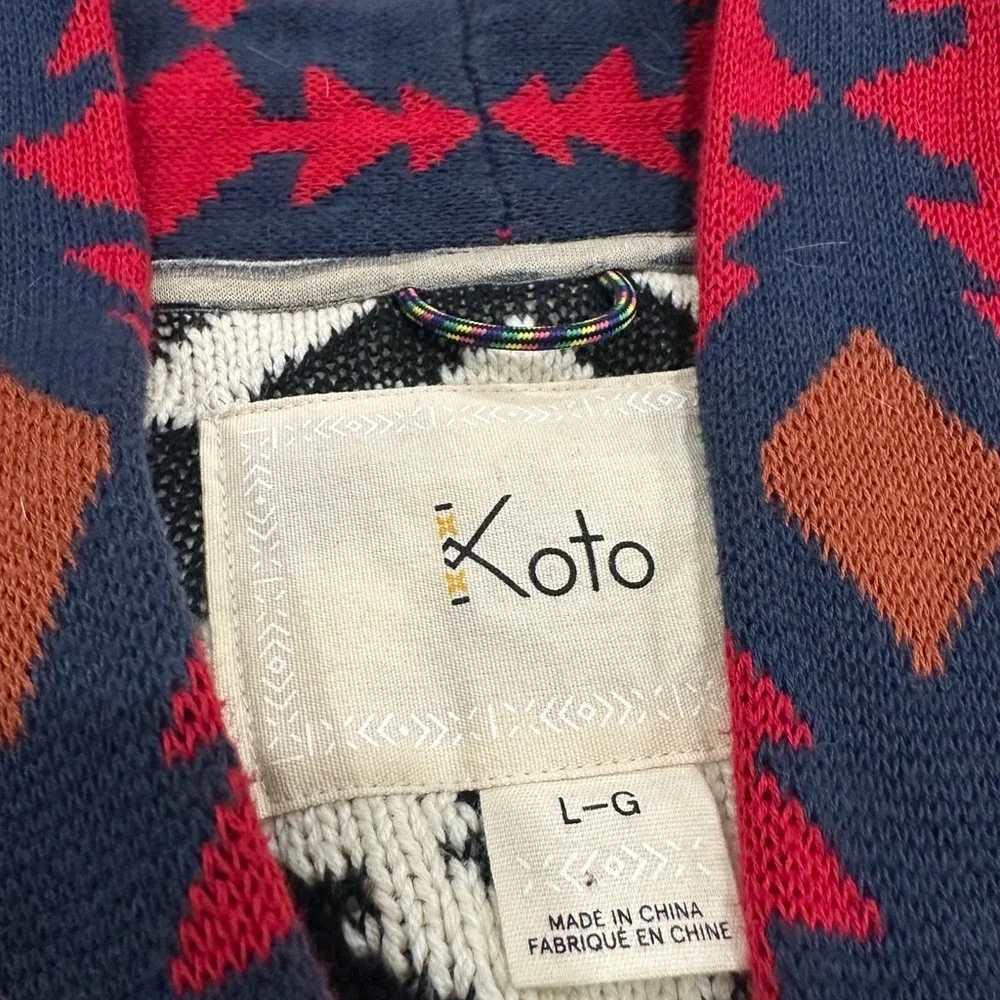 Koto Southwestern Aztec Knit Cardigan Sweater